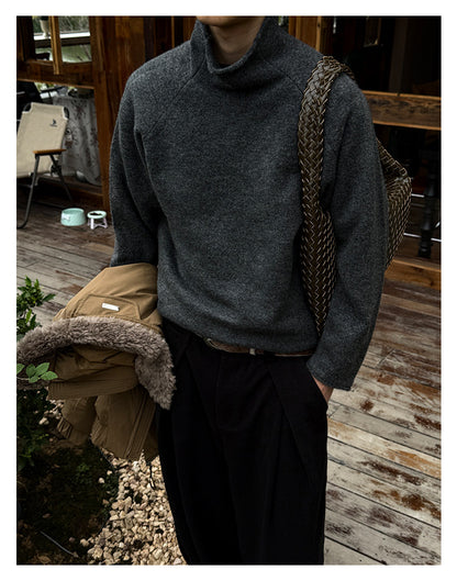 560G Turtleneck Drop Shoulder Sweater – Warm Loose Unisex