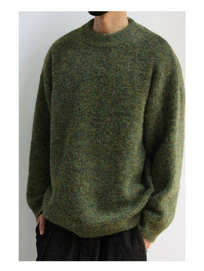 Wool Crew Neck Pullover Sweater – Japanese Warm Loose Unisex
