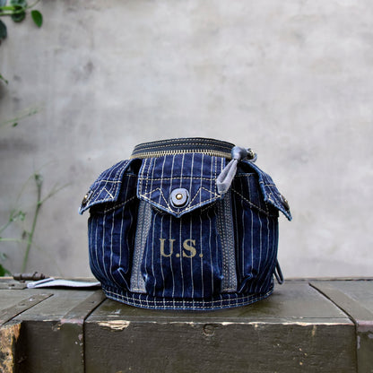 Washed Canvas Distressed Fanny Pack – Vintage 3-Way Chest Crossbody Unisex – Bags | japanese streetwear | vintage workwear | unisex | Yamalinclothes