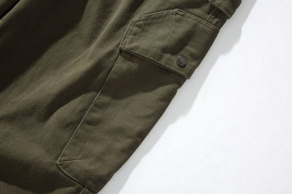 Cotton Cargo Pants – Washed Twill & Drawstring Waist