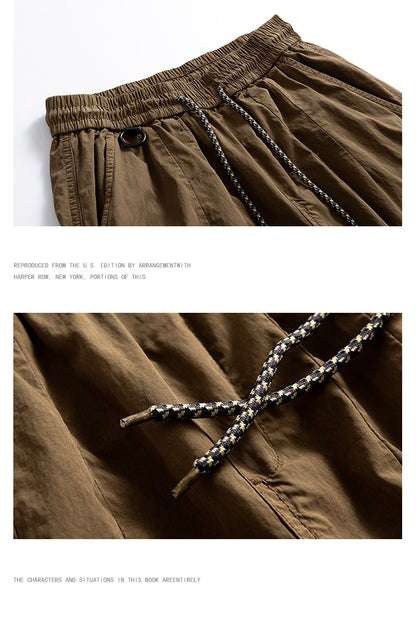 Japanese Multi-Pocket Cargo Work Pants – Men's Loose Straight-Leg Jogger