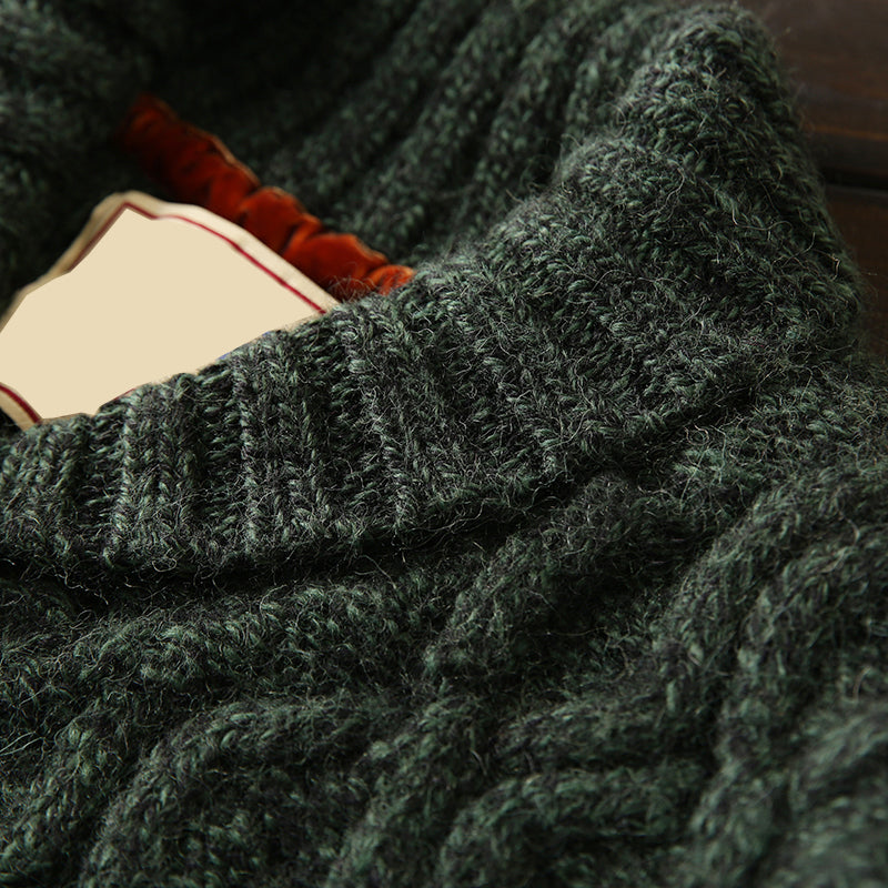 X07 Heavy hard goods 100/wool Italian custom foreign trade original order tail goods men's thick knitted sweater coat