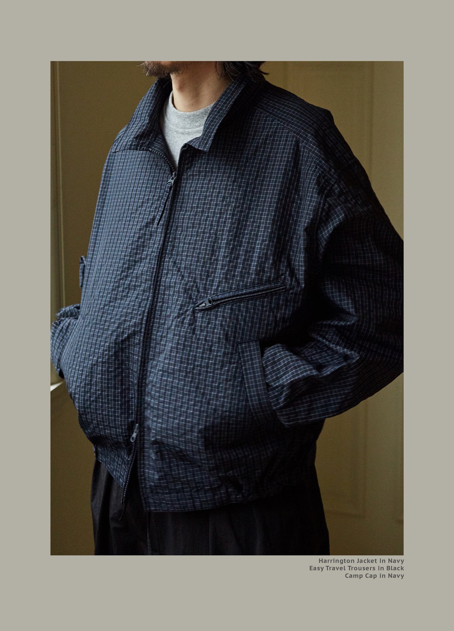 FW24 Vintage Harrington Jacquard Jacket - Yamalin Plaid Texture Memory Fabric Lapel Jacket