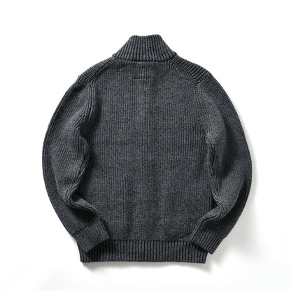 90% Wool Stand-Collar Knit Sweater – Thickened Oversized Unisex