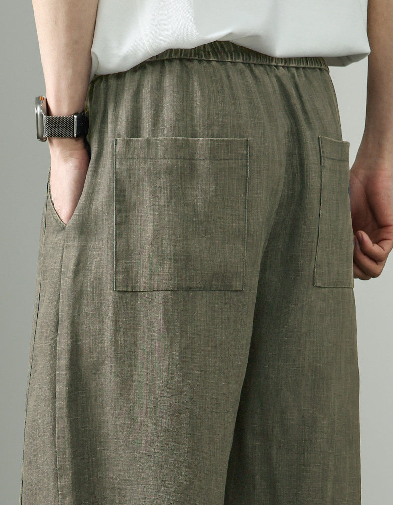 Premium Tencel Linen Wide Leg Pants – Loose Straight Lyocell Breathable Summer Slacks for Men | Japanese vintage | yamalin clothes | Yamalinclothes