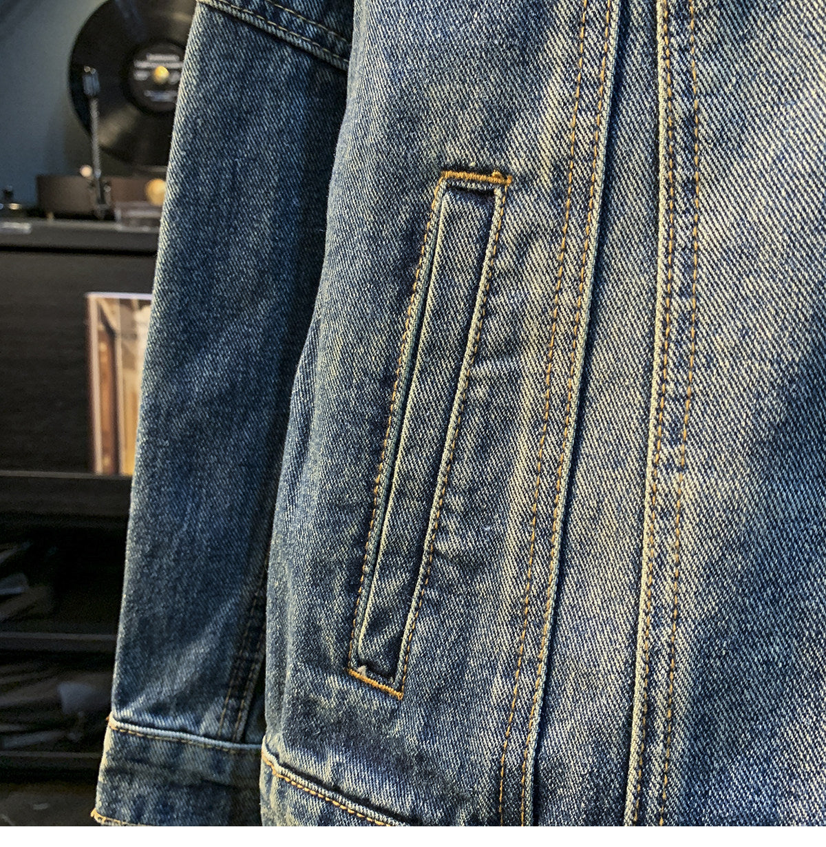 American Utility Stand-Collar Zipper Denim Jacket – Vintage Oversized Men’s Trucker Coat