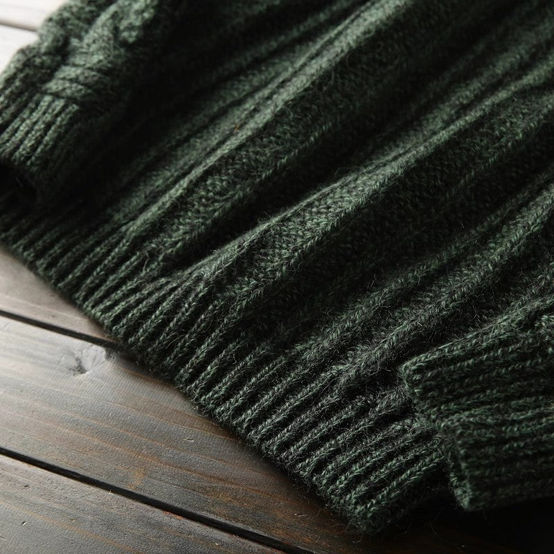 Heavy and rare! High gram full wool! Italian single foreign trade men's half turtleneck thicke ned sweater winter