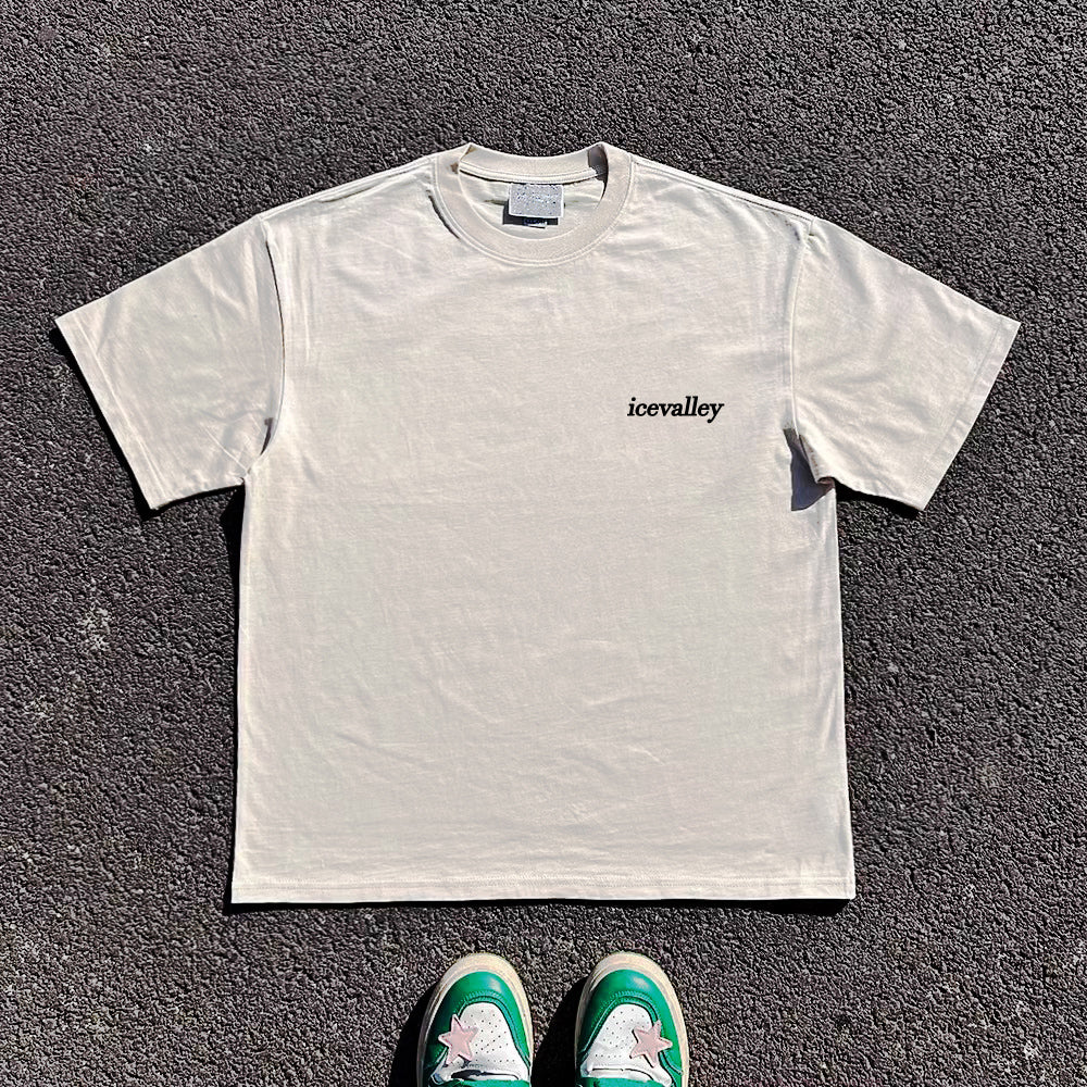 Heavyweight 255G! Day and Night Alternate Oversize West Coast Short Sleeve Couple's Outfit for Men and Women