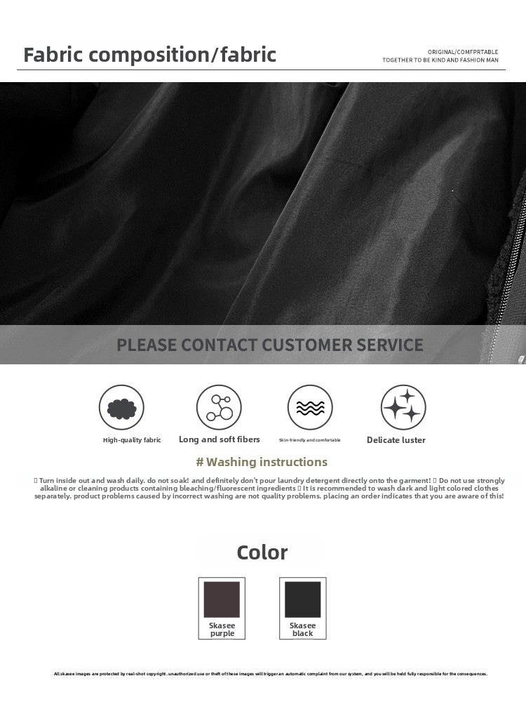 Detachable Fake Two-Piece Wool Collar Puff Feel Down Jacket Men Winter Trendy Loose Thickened Plaid Pattern Coat Trendy