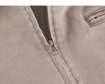 15oz Heavy Canvas Cargo Jacket – Washed Distressed Loose Oversized Streetwear