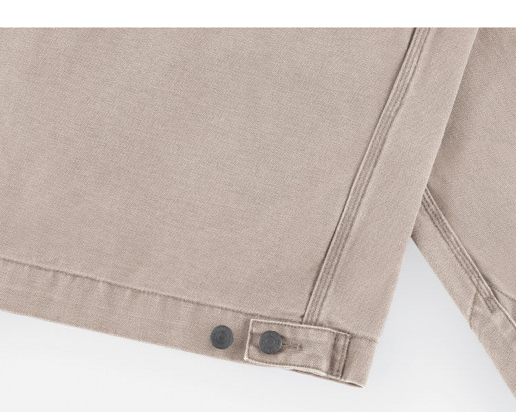 15oz Heavy Canvas Cargo Jacket – Washed Distressed Loose Oversized Streetwear
