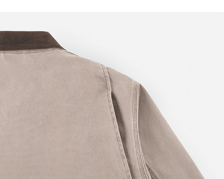 15oz Heavy Canvas Cargo Jacket – Washed Distressed Loose Oversized Streetwear