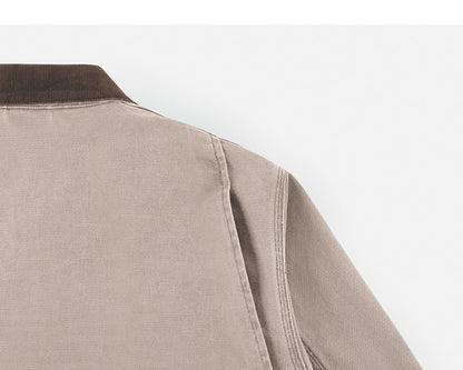 15oz Heavy Canvas Cargo Jacket – Washed Distressed Loose Oversized Streetwear