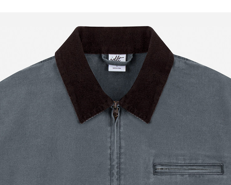 15oz Heavy Canvas Cargo Jacket – Washed Distressed Loose Oversized Streetwear