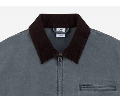 15oz Heavy Canvas Cargo Jacket – Washed Distressed Loose Oversized Streetwear