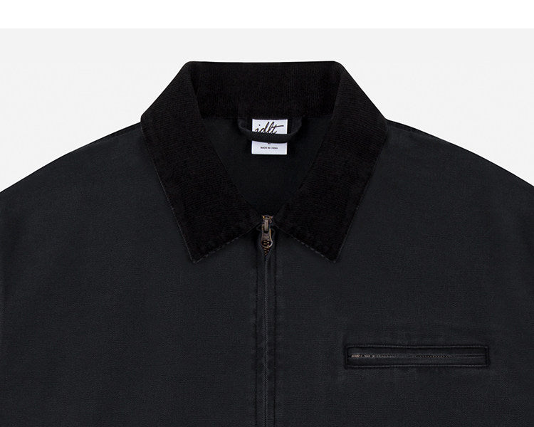 15oz Heavy Canvas Cargo Jacket – Washed Distressed Loose Oversized Streetwear