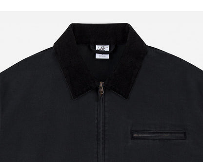 15oz Heavy Canvas Cargo Jacket – Washed Distressed Loose Oversized Streetwear