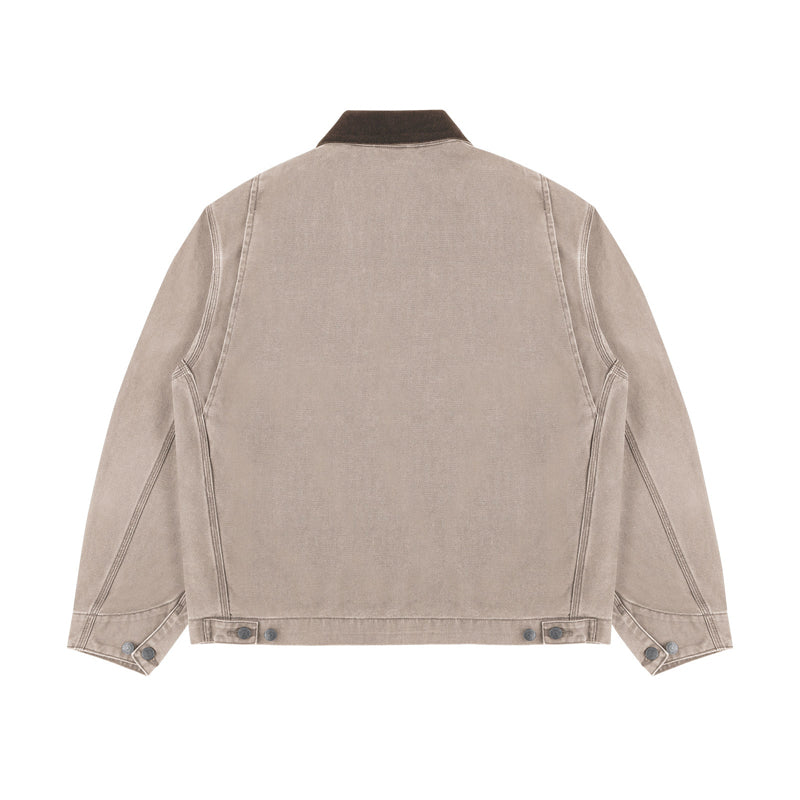 15oz Heavy Canvas Cargo Jacket – Washed Distressed Loose Oversized Streetwear