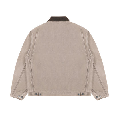 15oz Heavy Canvas Cargo Jacket – Washed Distressed Loose Oversized Streetwear