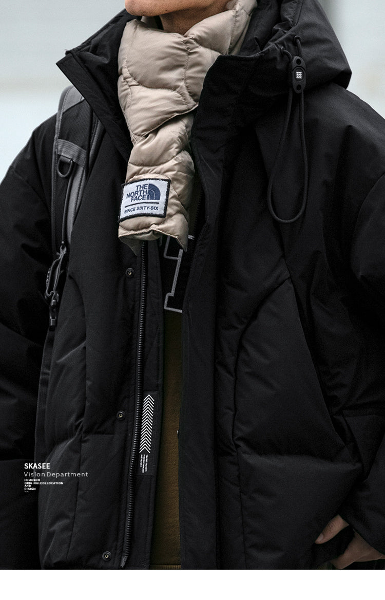 Cleanfit Deconstructed Patchwork Design Down Jacket for Men Winter Couples Outdoor Windproof Workwear 90 White Duck Down Coat