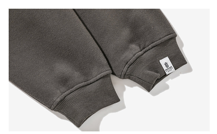 Unisex Vintage Fleece Hoodie - Hong Kong Style Thickened Loose Couple Sweatshirt