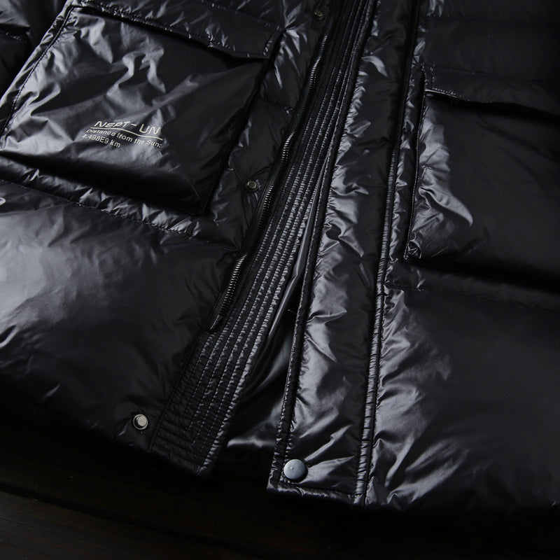 High-Fill 90% Goose-Down Mid-Length Puffer Jacket – Hooded & Cold-Resistant (Plus Sizes Available)