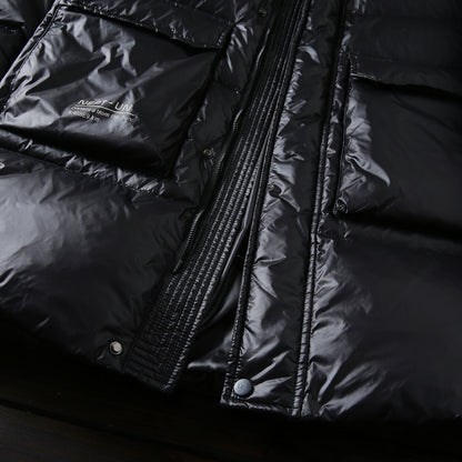 High-Fill 90% Goose-Down Mid-Length Puffer Jacket – Hooded & Cold-Resistant (Plus Sizes Available)