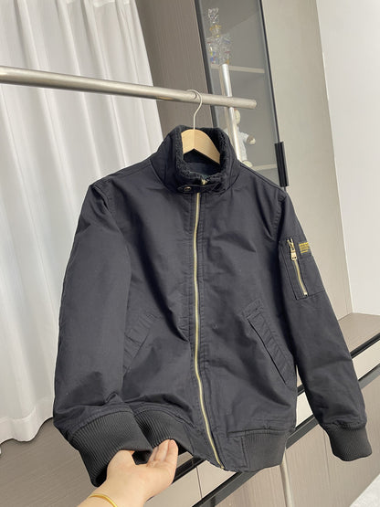 Fleece-Lined Stand-Collar Cargo Jacket – American Vintage Thickened Unisex – Japanese vintage | fall outfits 2026 | fall winter outfits | classy winter outfits | lazy comfy outfits | japanese streetwear | vintage workwear | yamalin clothes | Yamalinclothes