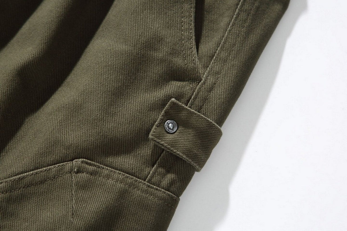 Cotton Cargo Pants – Washed Twill & Drawstring Waist