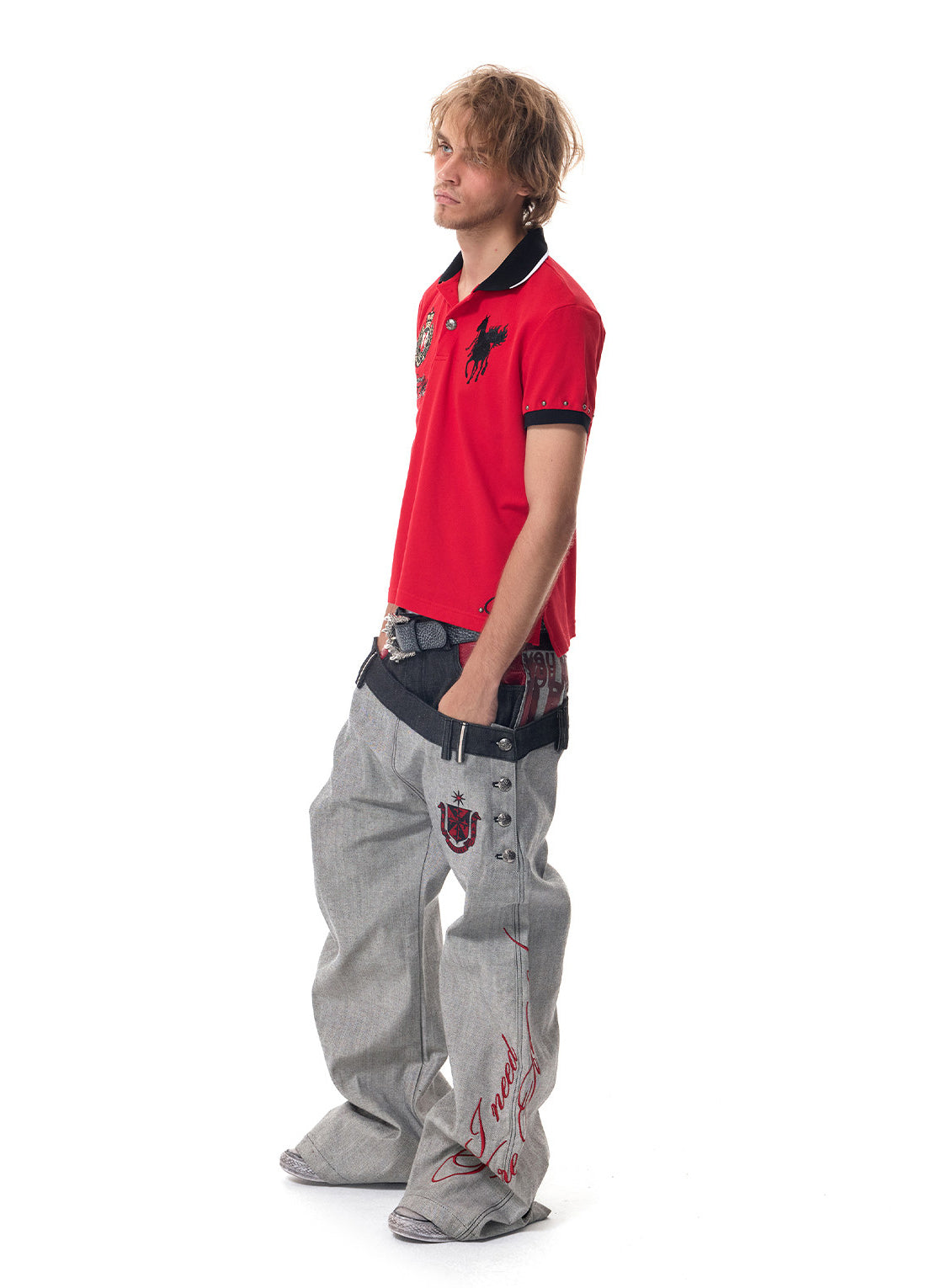 Wide-Leg Jeans – Asymmetric Double Waist