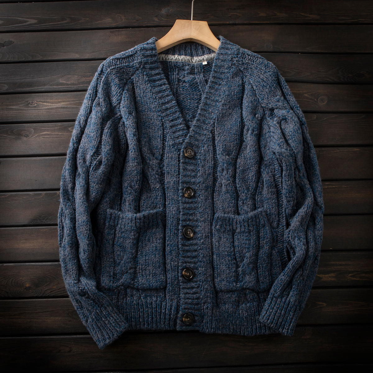 Heavyweight 80% Wool Knit Zip Cardigan Sweater – Japanese Vintage Loose Unisex – Sweater cardigan | japanese streetwear | vintage workwear | unisex | Yamalinclothes