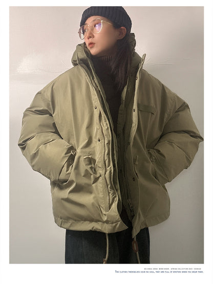 Hooded Padded Jacket – Oversized Drawstring Fit | Yamalinclothes