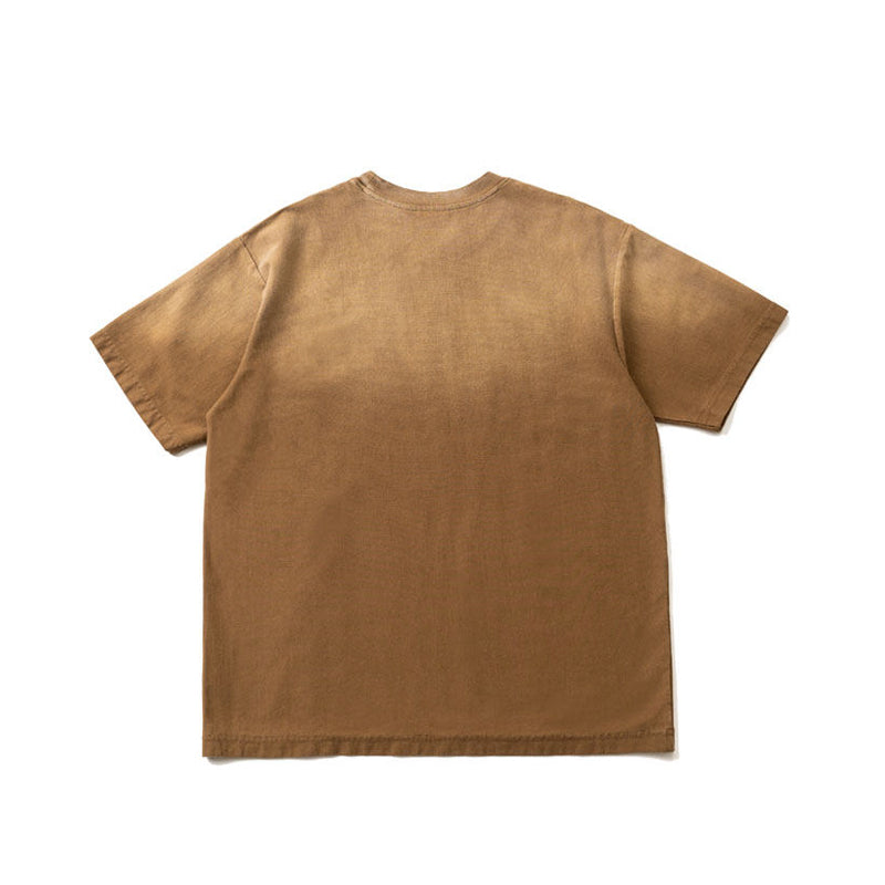 Cotton T-Shirt – Gradient Wash & Sashiko Embroidery | Yamalinclothes