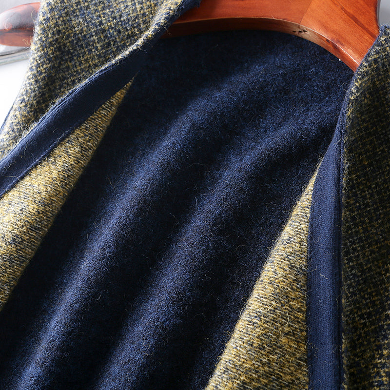 Heavy goods Italian order! Mohair + wool autumn and winter men's knitted cardigan sweater vest