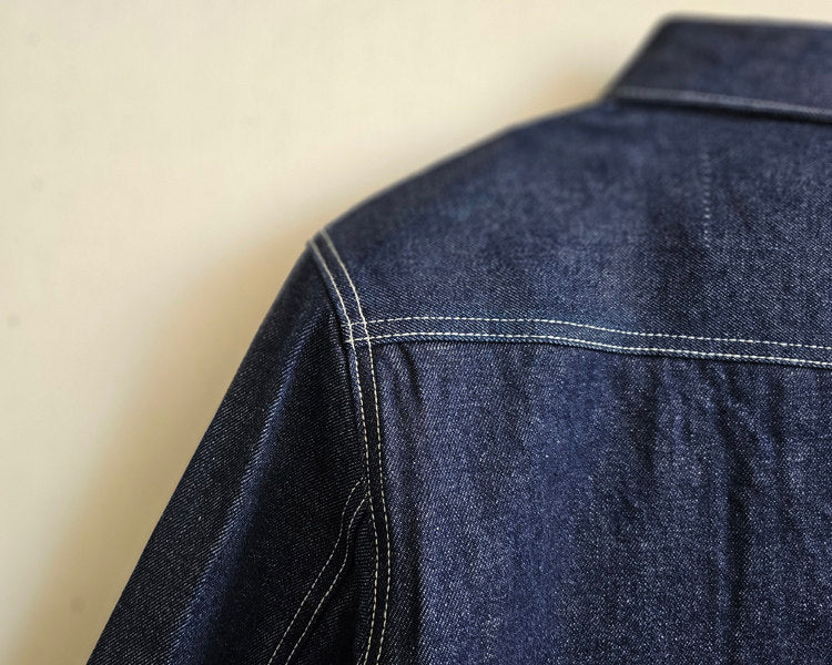 Indigo Denim Jacket – Windsor Collar – Coats Jackets | japanese streetwear | vintage workwear | unisex | Yamalinclothes