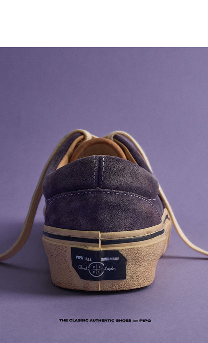 men's and women's washed suede canvas shoes platform vulcanized shoes vintage Japanese breathable board shoes 2026 spring/summer