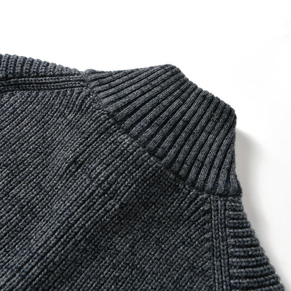 90% Wool Stand-Collar Knit Sweater – Thickened Oversized Unisex