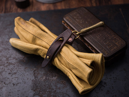 Leather Motorcycle Glove Clamp – Handlebar Glove Holder – Japanese vintage | yamalin clothes | Yamalinclothes