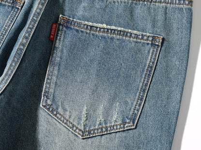 Washed Blue Jeans – Relaxed Straight Leg | Yamalinclothes