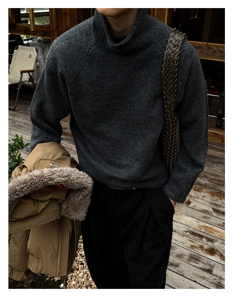 560G Turtleneck Drop Shoulder Sweater – Warm Loose Unisex