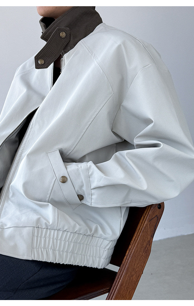 Patchwork Stand-Collar Cargo Jacket – Adjustable Lapel Oversized – Japanese vintage | fall outfits 2026 | fall winter outfits | classy winter outfits | lazy comfy outfits | japanese streetwear | vintage workwear | yamalin clothes | Yamalinclothes