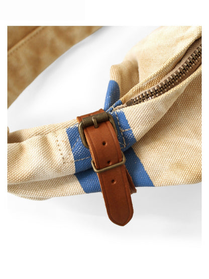 Japanese Distressed Vintage Print Canvas Crossbody Bag – Niche Unisex Wanderer