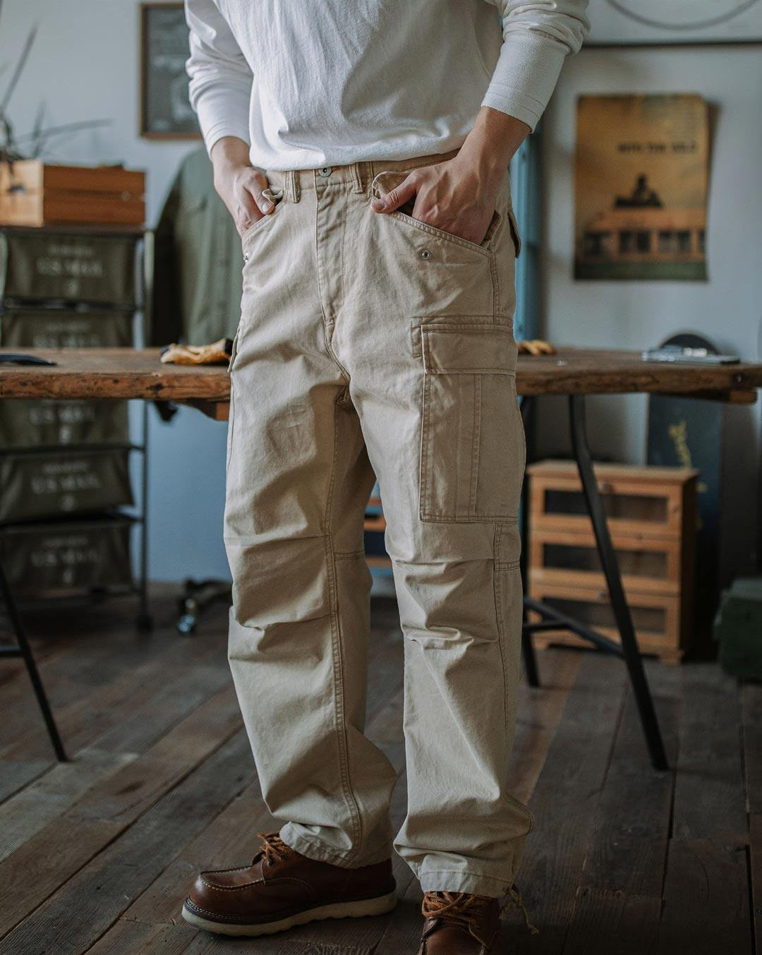 Indigo Washed Tactical Cargo Pants – American Retro Military Pocket Unisex – Pants | japanese streetwear | vintage workwear | unisex | Yamalinclothes