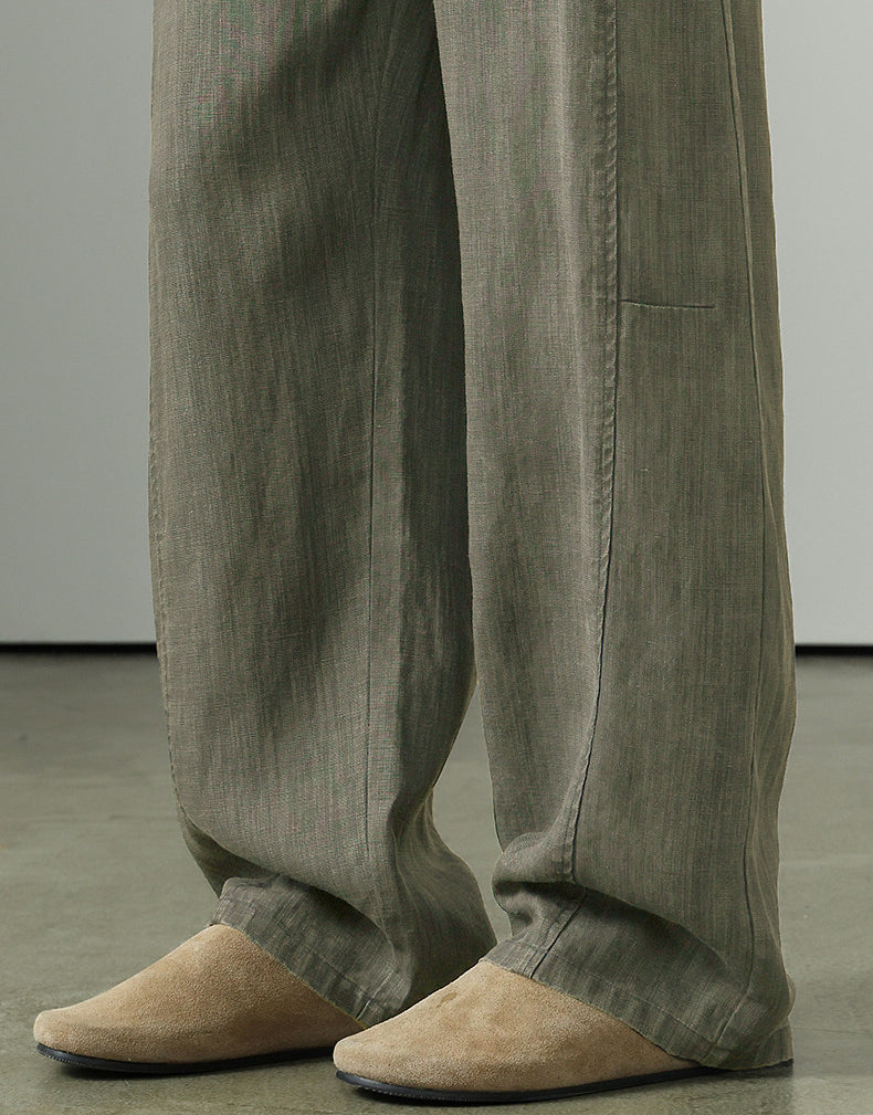 Premium Tencel Linen Wide Leg Pants – Loose Straight Lyocell Breathable Summer Slacks for Men | Japanese vintage | yamalin clothes | Yamalinclothes
