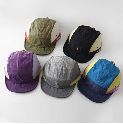 Quick-Dry Color-Block Short Brim Cap – Letter Print Sporty Unisex – cap | japanese streetwear | vintage workwear | unisex | Yamalinclothes