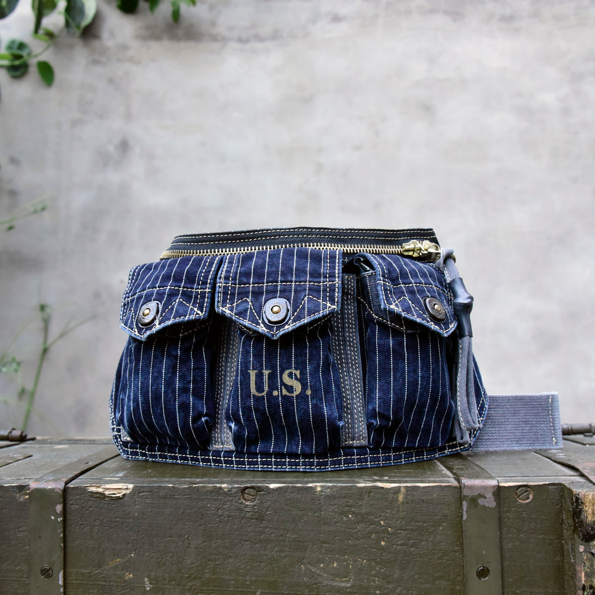 Washed Canvas Distressed Fanny Pack – Vintage 3-Way Chest Crossbody Unisex – Bags | japanese streetwear | vintage workwear | unisex | Yamalinclothes