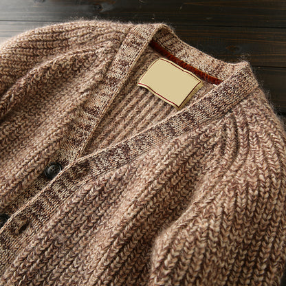 X06 Heavy all wool! Italian single foreign trade tail goods high-end men's autumn and winter knitted cardigan thickened sweater coat