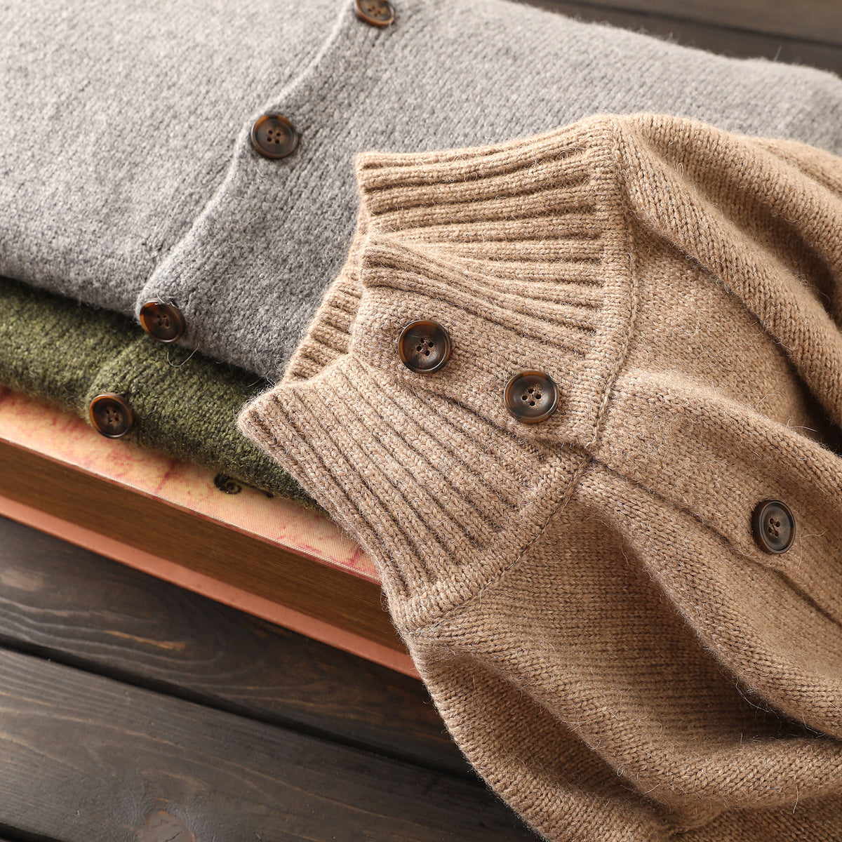 Alpaca Wool Blend Stand-Collar Knit Cardigan – Thickened Oversized Unisex