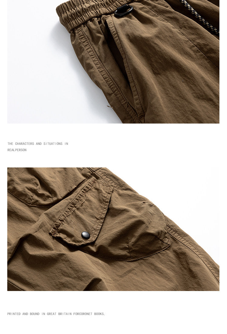 Japanese Multi-Pocket Cargo Work Pants – Men's Loose Straight-Leg Jogger