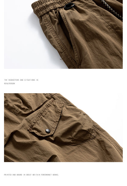 Japanese Multi-Pocket Cargo Work Pants – Men's Loose Straight-Leg Jogger